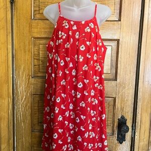 Floral Red Women's Dress